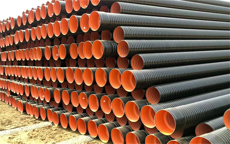 PE双壁波纹管在市政工程中的铺设实景