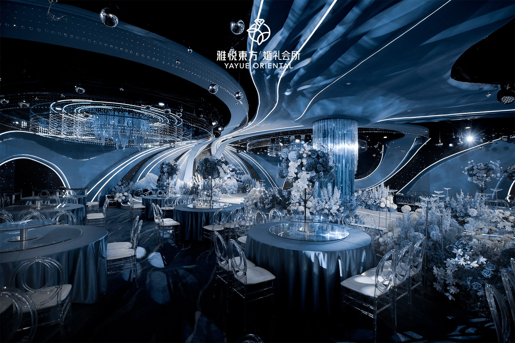 现代风格婚礼宴会厅示意图